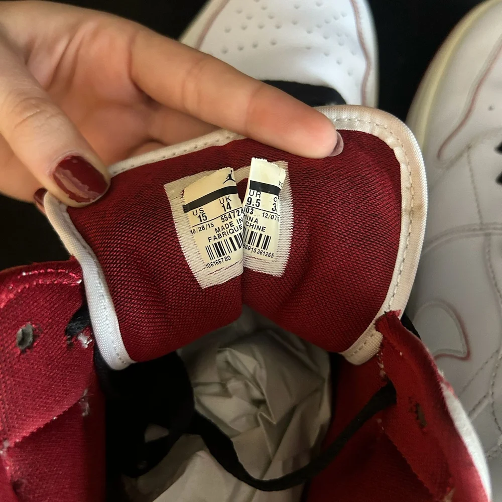 Jordan 1 Retro Mid White Gym Red Black - Size 15 ( 554724-103‎ ) Sneakers